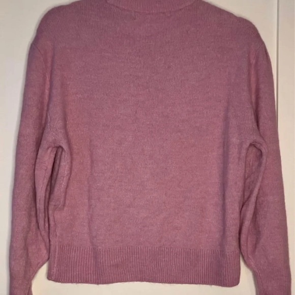 Elegant Purple Crew Neck Sweater with Soft Knit and Ribbed Cuffs - Picture 7 of 8